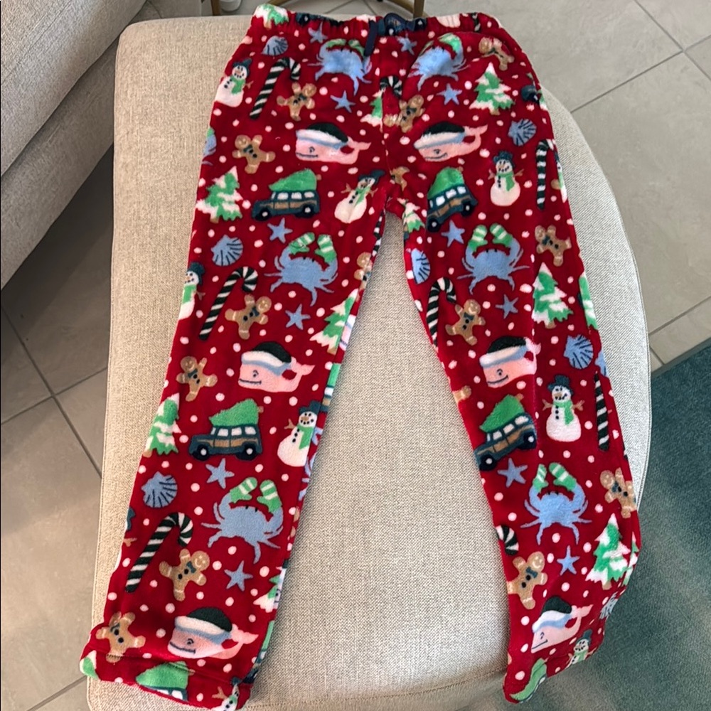 Vineyard Vines Festive Red Kids Pajama Bottoms Large